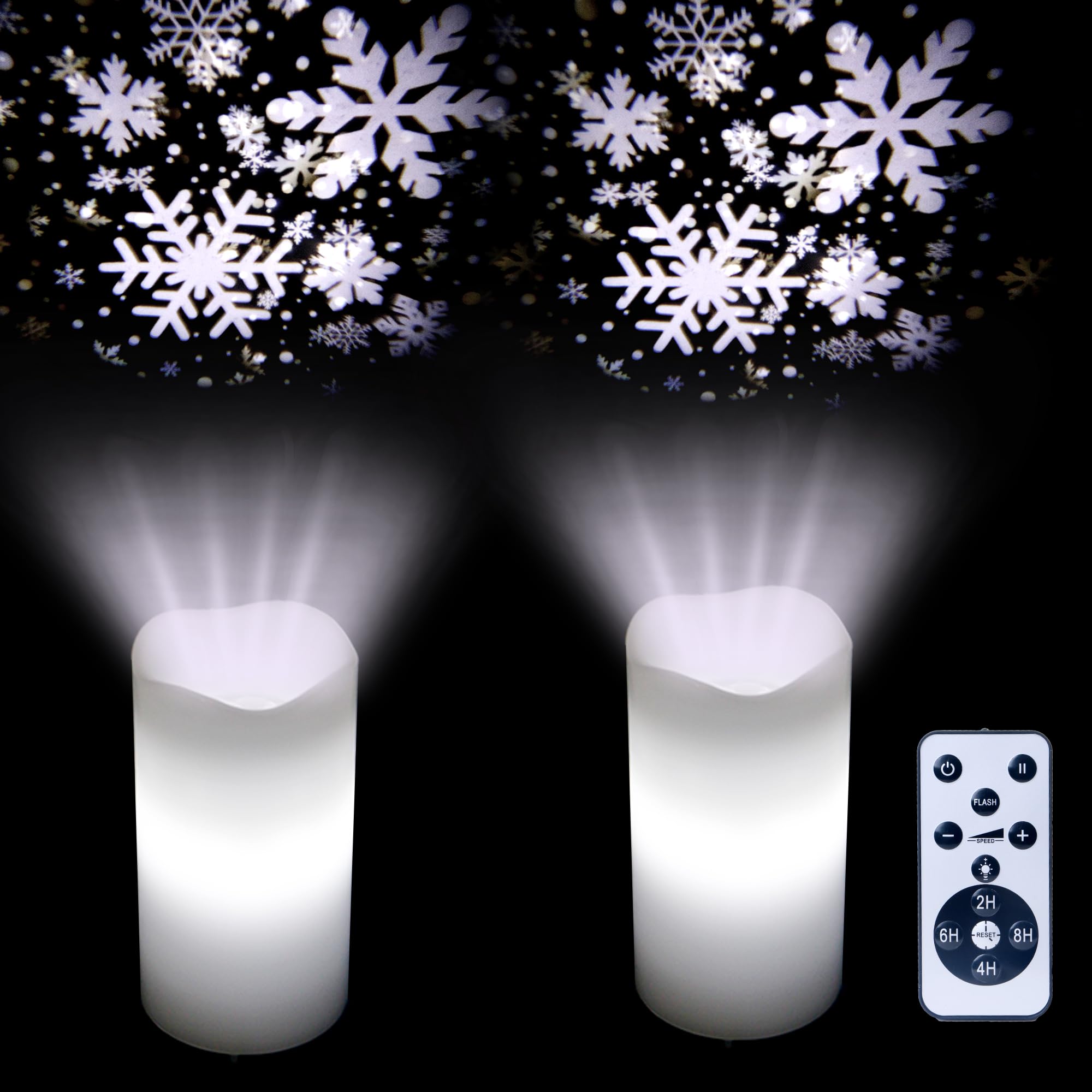 Amazon.com: XingsLight Flameless Candles with Snowflake Projector